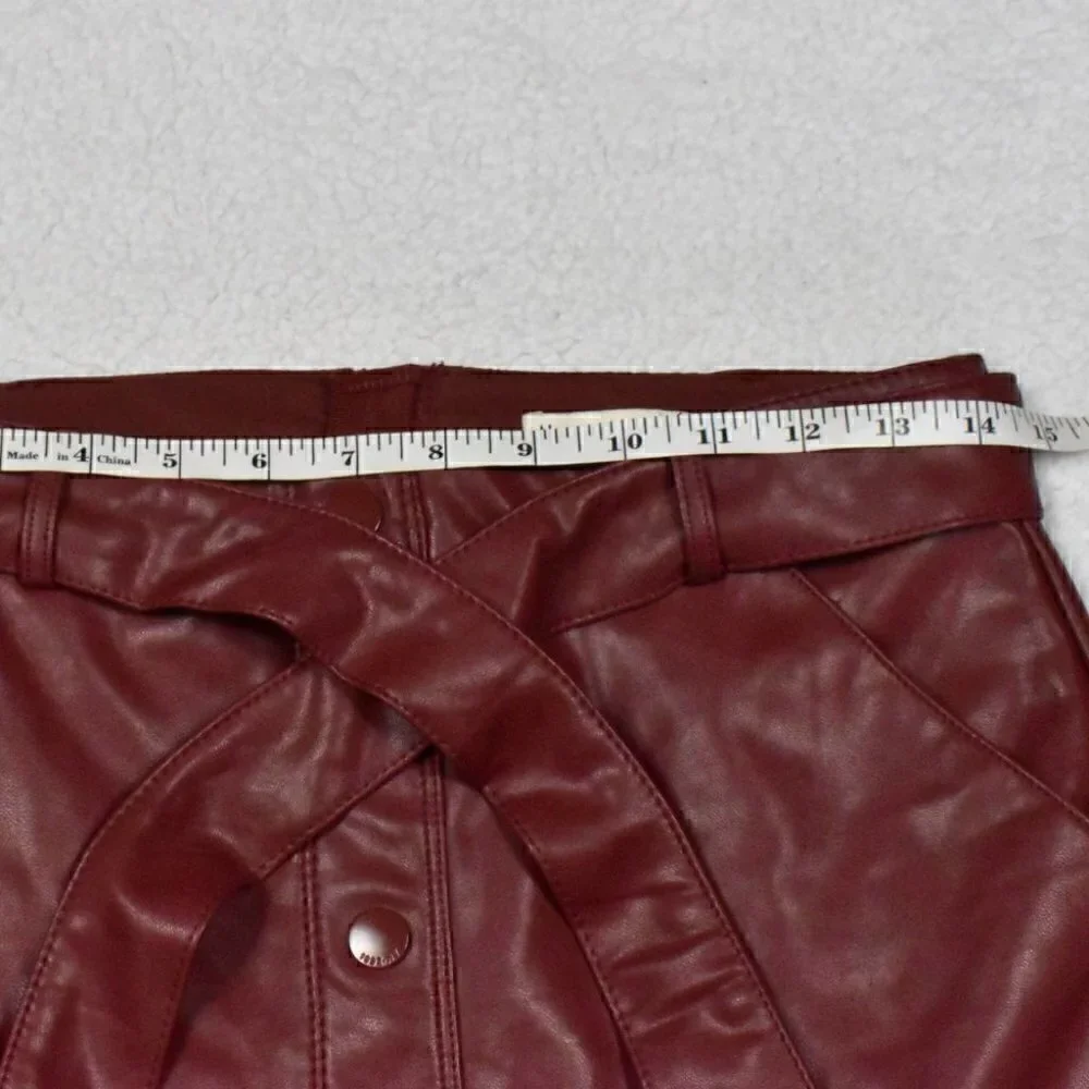 Abercrombie & Fitch Faux Leather Knee Length Brown Skirt Size S